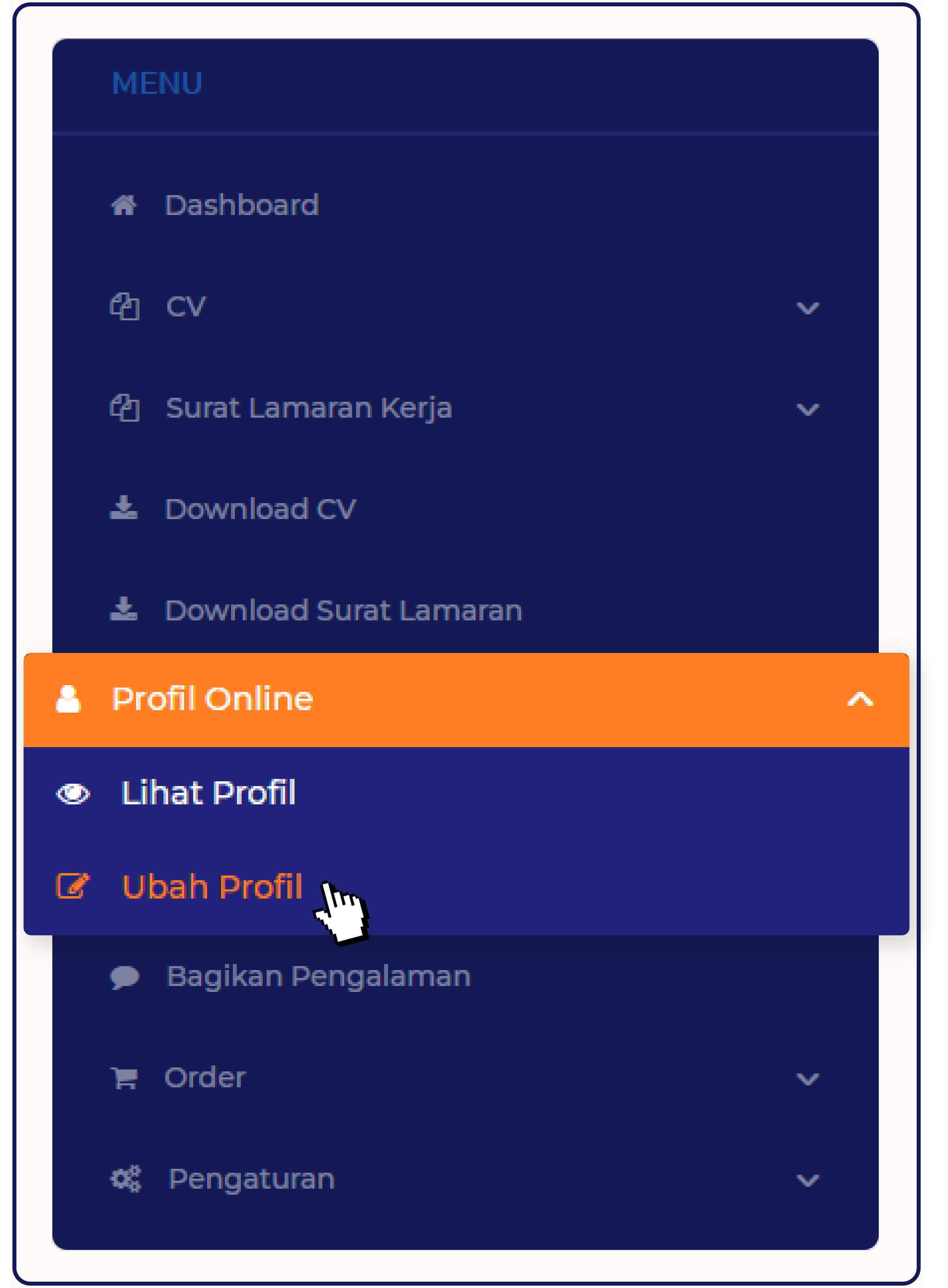 6. Pada dashboard kamu bisa melihat dan juga edit profil onlinemu