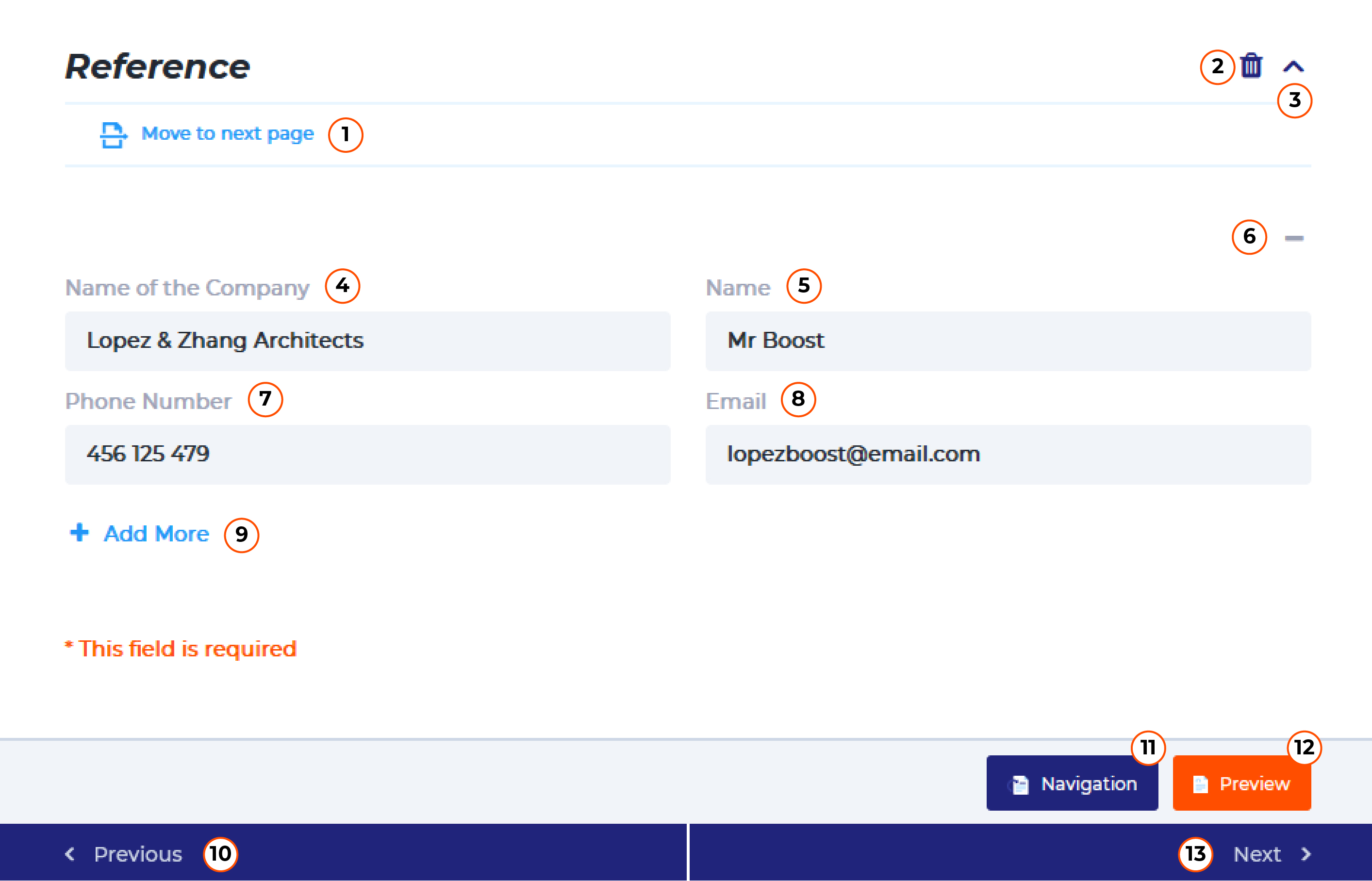 fill form reference